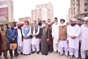 People attending an Eid Milad-un-Nabi gathering organised by Barakati Foundation in Karachi