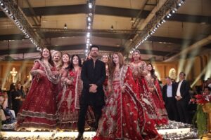 Bridal fashion looks displayed at Kashee’s Bridal Festive 2026 Dastan-e-Ishq showcase in Karachi.