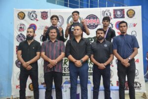 Rehan Hashmi attending the Azadi MMA Championship with participating MMA athletes