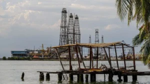 Oil facilities in Venezuela representing the new US-Venezuela agreement covering billions of barrels of proven oil reserves.
