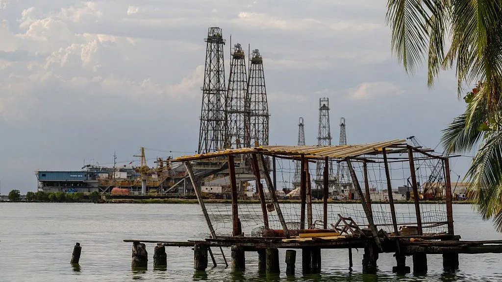 Oil facilities in Venezuela representing the new US-Venezuela agreement covering billions of barrels of proven oil reserves.