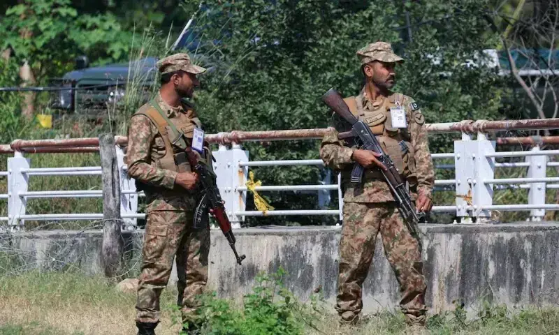 Security forces during a counter-terrorism operation in Balochistan.