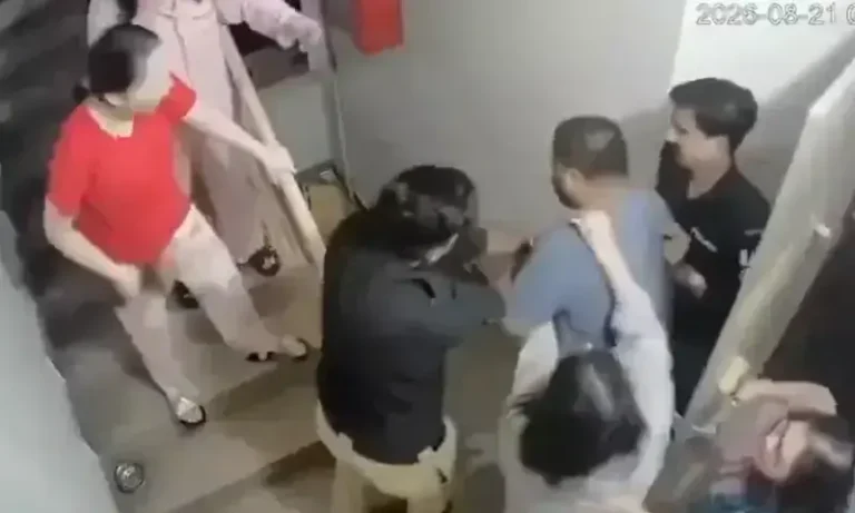 Karachi DHA scuffle CCTV footage and police inquiry into alleged assault.