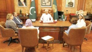 Governor Sindh meets Pink Ribbon Pakistan delegation to discuss PINKtober 2026 breast cancer awareness campaign.