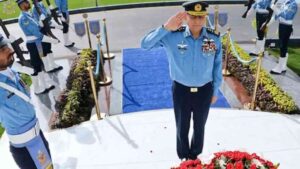 Air Chief Marshal Zaheer Ahmed Baber Sidhu at the PAF Martyrs’ Day ceremony in Islamabad.