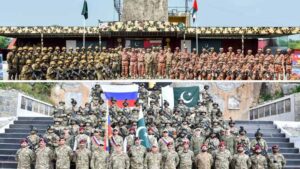 Pakistan Army troops take part in joint exercises with Russian and Omani forces in Pakistan