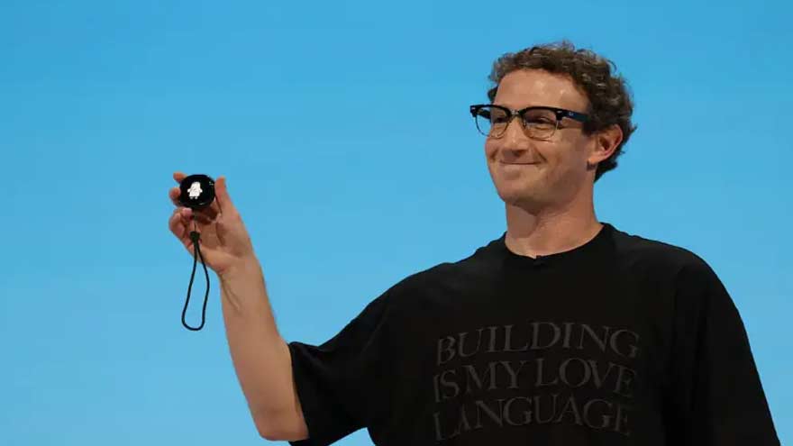 Meta Charm AI device unveiled by Mark Zuckerberg alongside new Meta smart glasses and AI hardware.