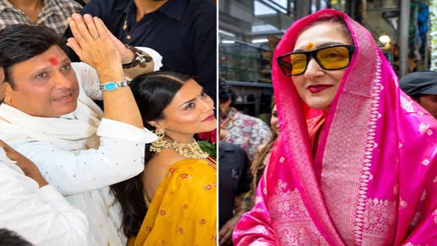 Govinda and Komal Rani Swarnkar at a Mumbai religious ceremony