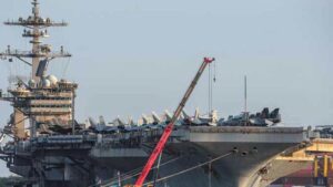 USS Abraham Lincoln aircraft carrier during an extended US Navy deployment