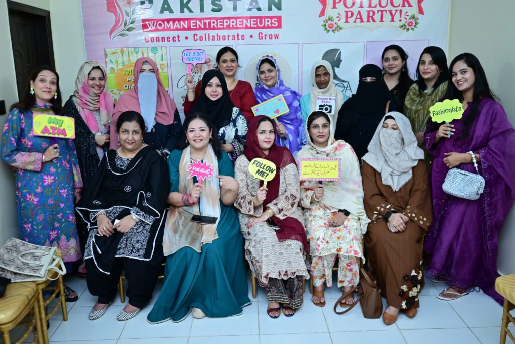 Women entrepreneurs at the All About Pakistan potluck meetup in Karachi