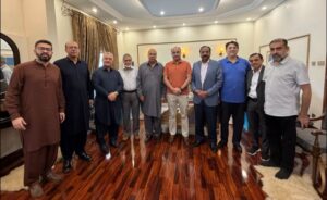 Ibrahim K. Tawab hosts lunch for Brigadier Yaqoob Awan with Karachi business leaders