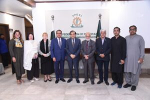 Mian Zahid Hussain meeting Houston trade delegation at FPCCI Federation House Karachi