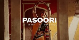 Ali Sethi and Shae Gill performing Pasoori for Coke Studio Pakistan.