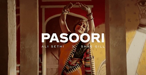 Ali Sethi and Shae Gill performing Pasoori for Coke Studio Pakistan.