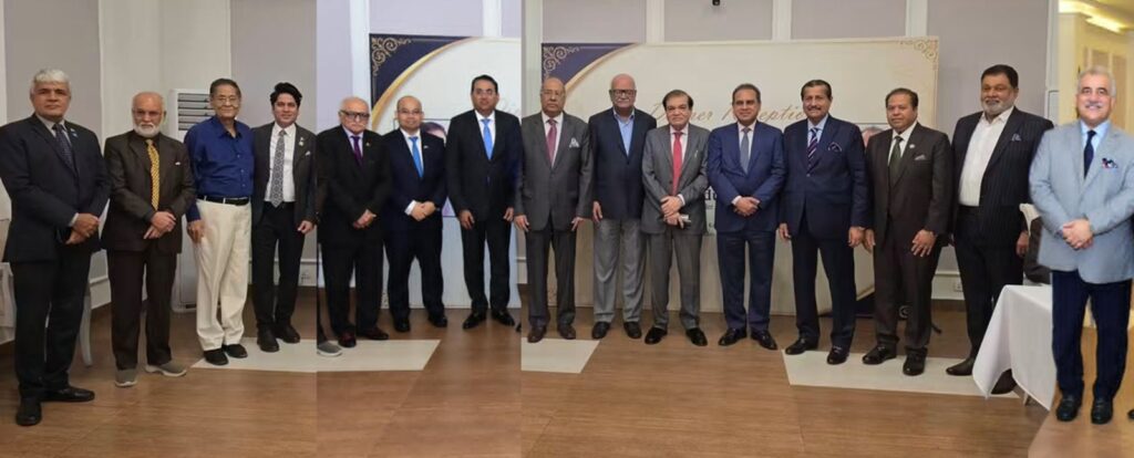 Pakistani business leaders and guests attend a dinner for the visiting Houston delegation in Karachi.