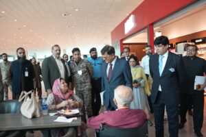Federal Ombudsman inspection team during a visit to Islamabad International Airport.