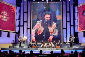 Pakistani and Chinese artists perform during the Great Wall Concert at Badaling Great Wall in Beijing.