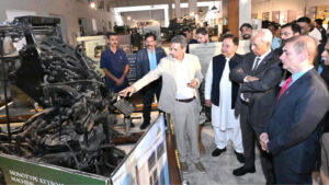 Governor Sindh Nehal Hashmi visits Sindh Press Museum with Jam Ikramullah Dharejo in Karachi.