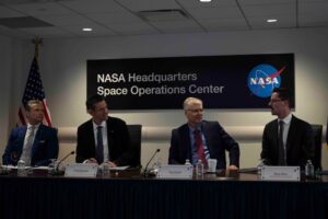 Pete Hegseth at the first U.S. Space Academy Commission meeting at NASA headquarters