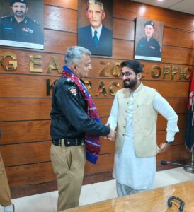 KMEDA President Minhaj Gulfam meeting DIG East Farrukh Ali Lanjari