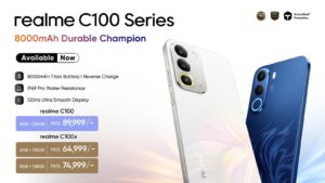realme C100 and C100x smartphones with 8000mAh battery launched in Pakistan.