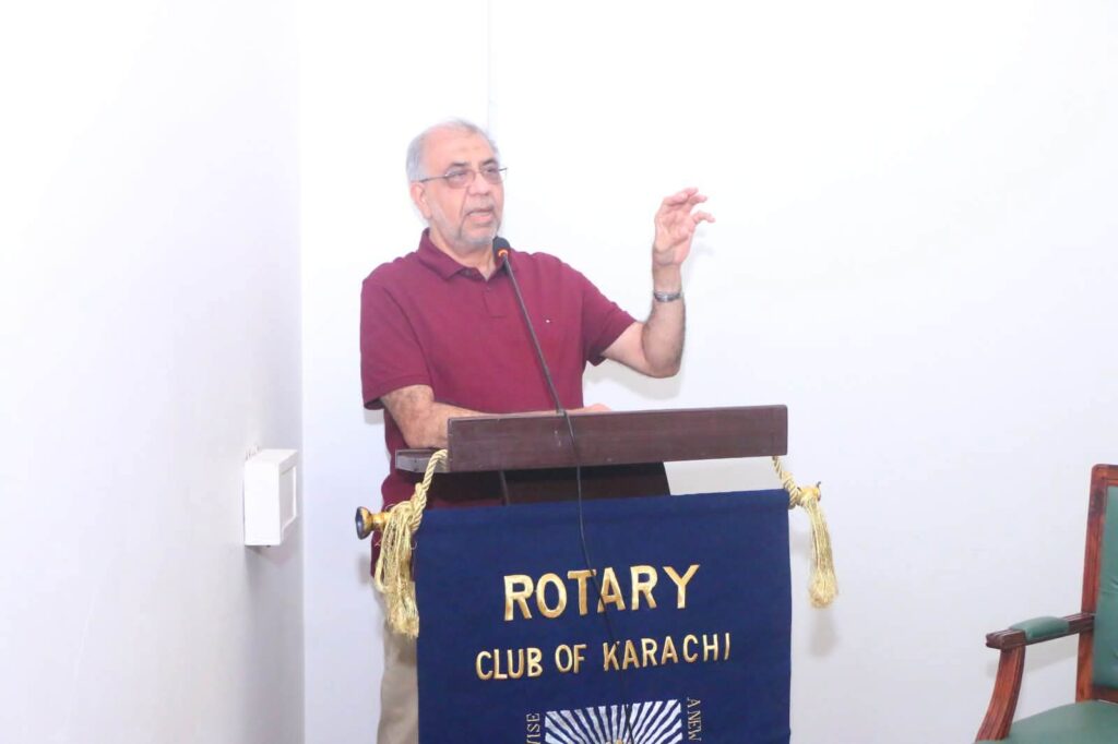 Rotary Club Karachi policy dialogue on administrative reform, governance and economic development.