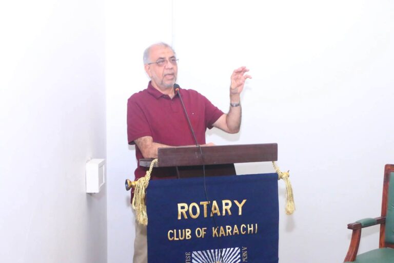 Rotary Club Karachi policy dialogue on administrative reform, governance and economic development.