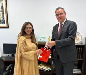 Stéphane Rey meets Ayesha Ali at Pakistan Ministry of Foreign Affairs