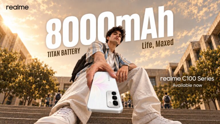 realme C100 Series smartphone with an 8000mAh Titan Long-Lasting Battery