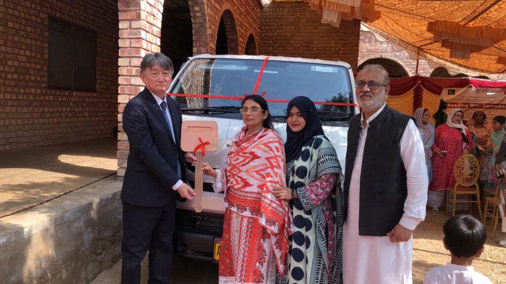 Japan-supported school project with new classrooms, science laboratory and student transport vehicle in Matiari Sindh