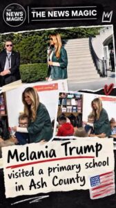 Melania Trump visits Mountain View Elementary School in Ashe County North Carolina to promote AI education