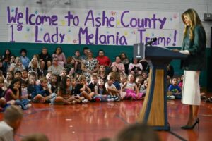 Melania Trump visits Mountain View Elementary School in Ashe County North Carolina to promote AI education