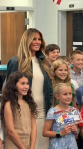 Melania Trump visits Mountain View Elementary School in Ashe County North Carolina to promote AI education