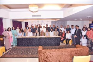 Rotary Club Karachi Nexus members and officials attend a Literacy Month focus meeting in Karachi.