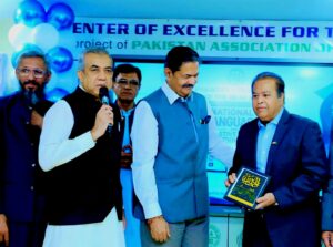 Dr Zahid Hasan Ansari addressing a seminar on empowering persons with disabilities in Karachi.