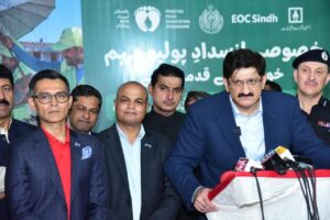 Sindh Chief Minister Murad Ali Shah visiting the Rotary Artificial Limb Centre in Karachi ahead of SNIDs.