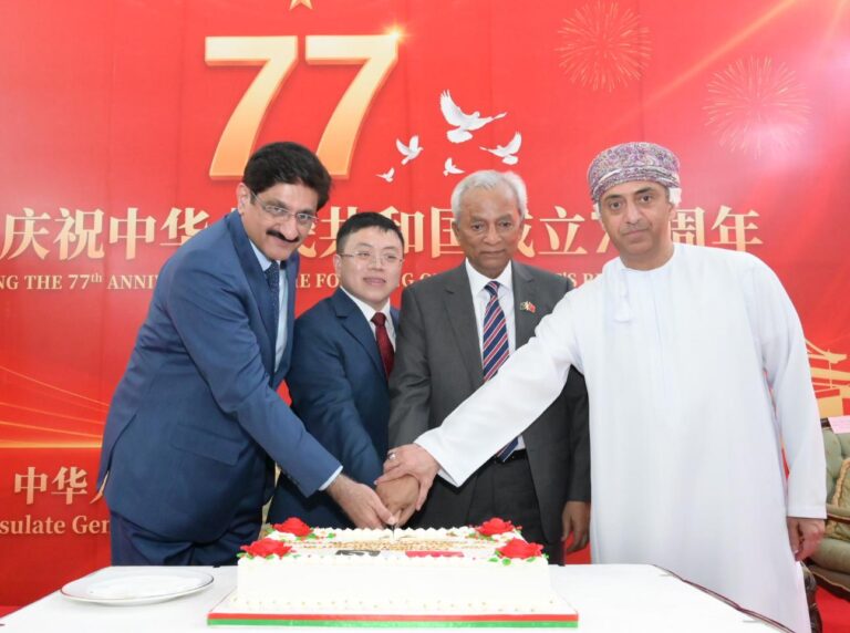 Governor Sindh Syed Muhammad Nehal Hashmi at China National Day ceremony in Karachi