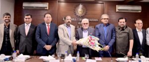 KATI President Muhammad Ikram Rajput with BMG Chairman Zubair Motiwala at a Karachi business event
