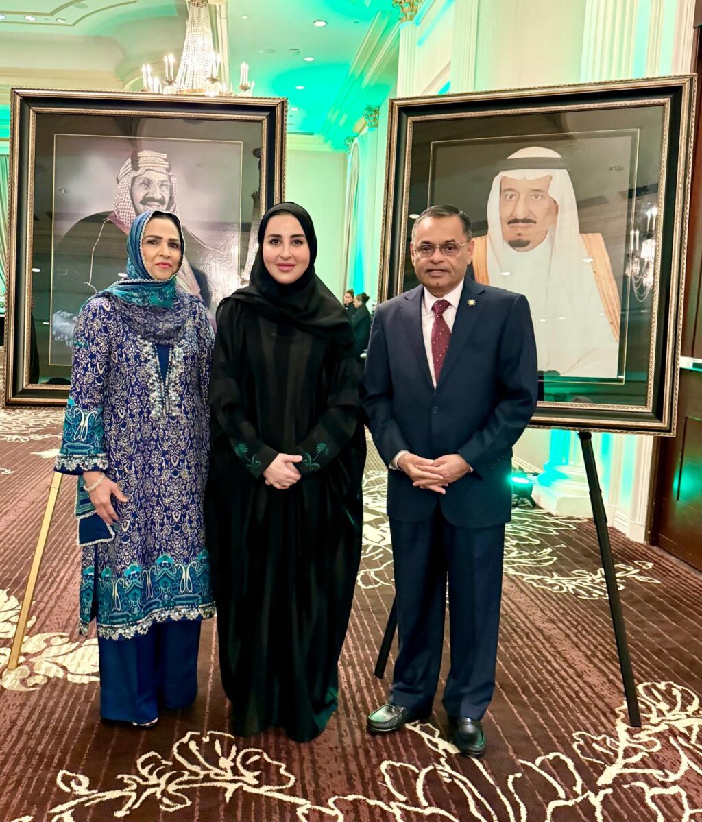 HKSCA President Muhammad Saeed Sheikh at the Saudi National Day celebration in Houston.