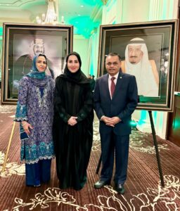 HKSCA President Muhammad Saeed Sheikh at the Saudi National Day celebration in Houston.