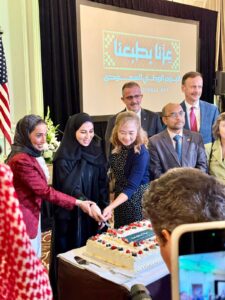 HKSCA President Muhammad Saeed Sheikh at the Saudi National Day celebration in Houston.