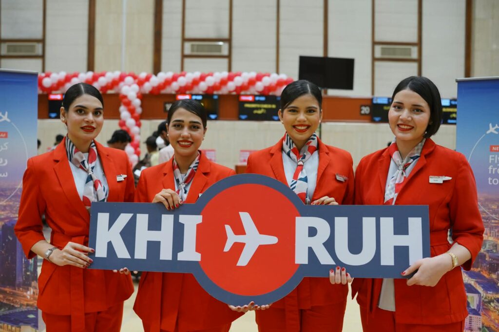 Fly Jinnah aircraft operating the new Karachi-Riyadh flight service.