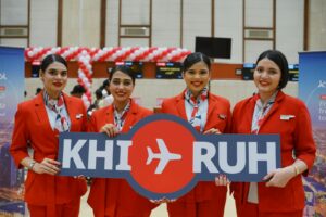 Fly Jinnah aircraft operating the new Karachi-Riyadh flight service.