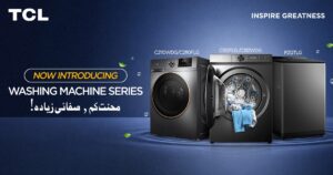 TCL AI-powered smart washing machine lineup featuring Super Drum technology and advanced fabric care.