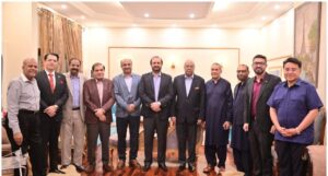 Khalid Tawab hosts dinner for Sindh Chief Secretary Syed Asif Hyder Shah attended by government officials and business leaders.