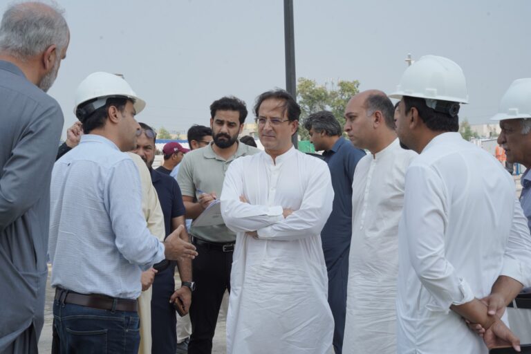 CBD Punjab CEO Imran Amin inspects construction progress at NSIT City and CBD Walk in Lahore.