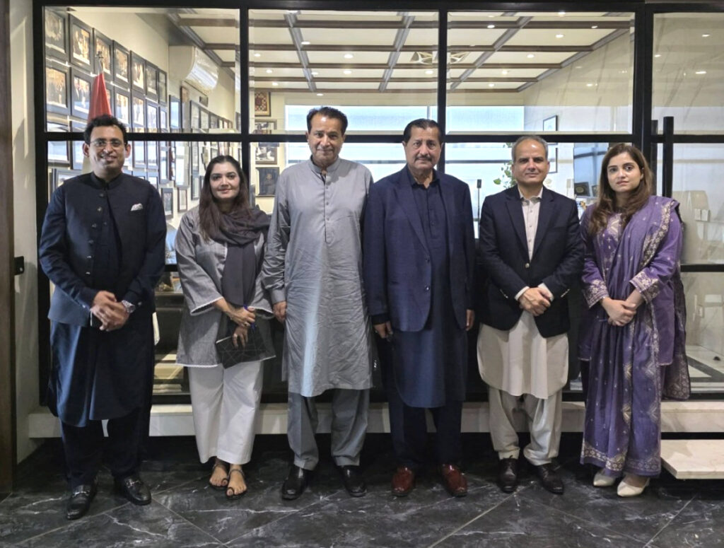 Dr Mirza Ikhtiar Baig meets SDPI and UNICEF representatives to discuss alternative financing for social impact.