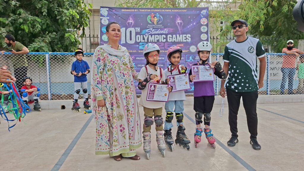 Young skater Areeba Ahmer wins first position at Students Olympic Games 2026