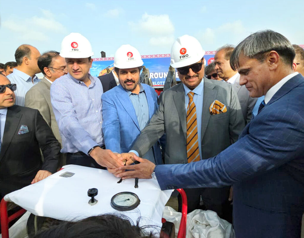 Dr Mirza Ikhtiar Baig at Dumlottee DHA Water Pipeline Project groundbreaking ceremony