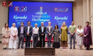 Students attend ThinkFest on Campus at IBA Main Campus in Karachi
